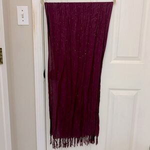 Purple Sequined Pashmina with Fringe